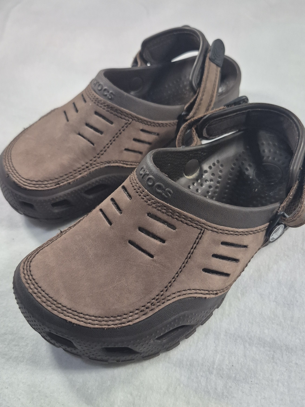 Crocs Yukon Sport Brown Leather Clog Sandals